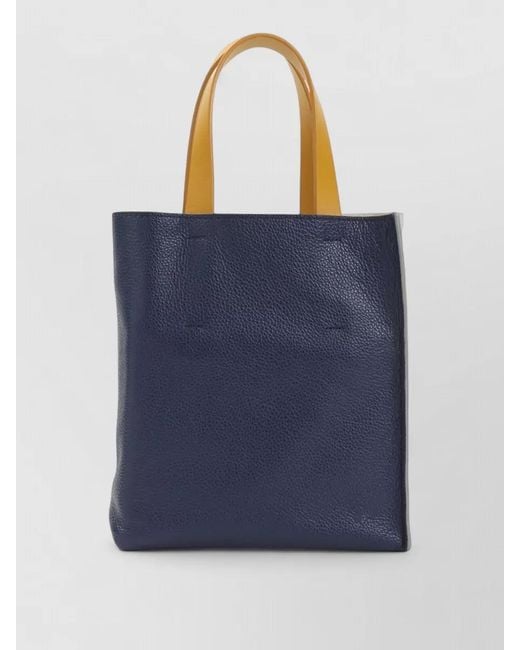 Marni Gray Museo Soft Mini Leather Tote Bag