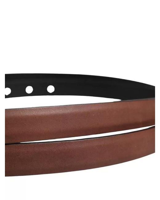 Dolce & Gabbana Brown Leather Belt Adjustable Metal Buckle for men