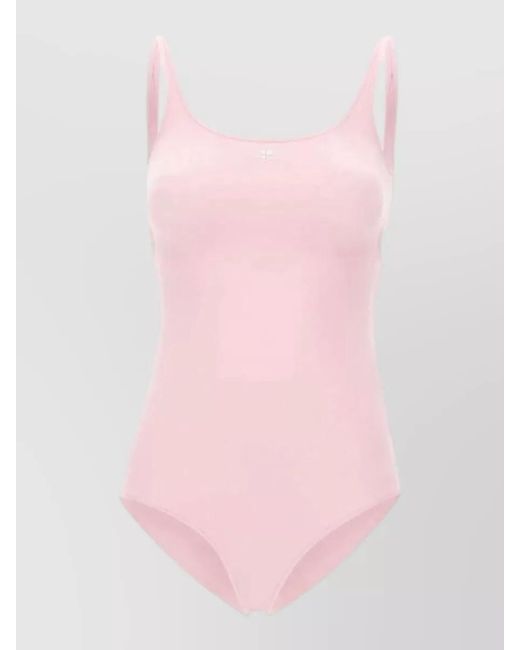 Courreges Pink One Piece Swimsuit Scoop Neckline Cutout
