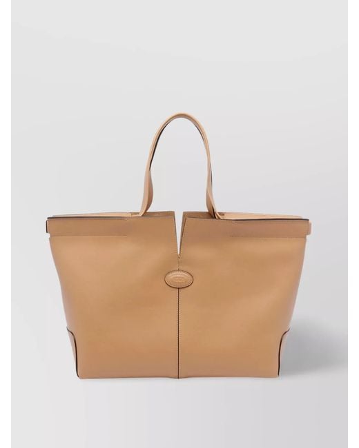 Tod's Natural Di Bag Leather Tote Bag