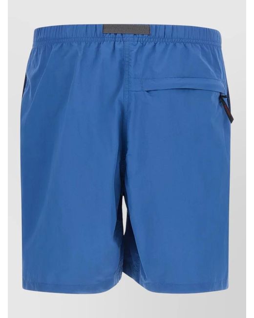 Gramicci Blue Utility Bermuda Shorts Zip And Back Pockets for men