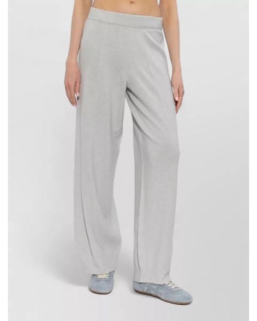Fabiana Filippi White Wide Leg Trousers Seam Detailing Design