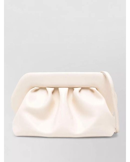 THEMOIRÈ Natural Bios Ruched Vegan Leather Clutch Bag