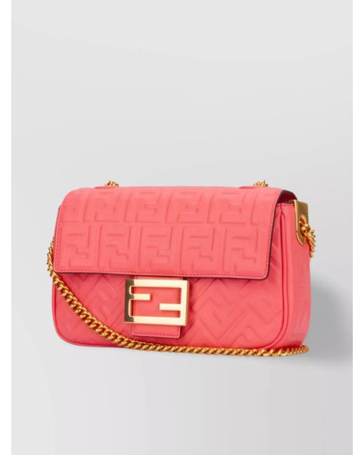 Fendi Pink Chain Strap Rectangular Shape-Tone Hardware Bag