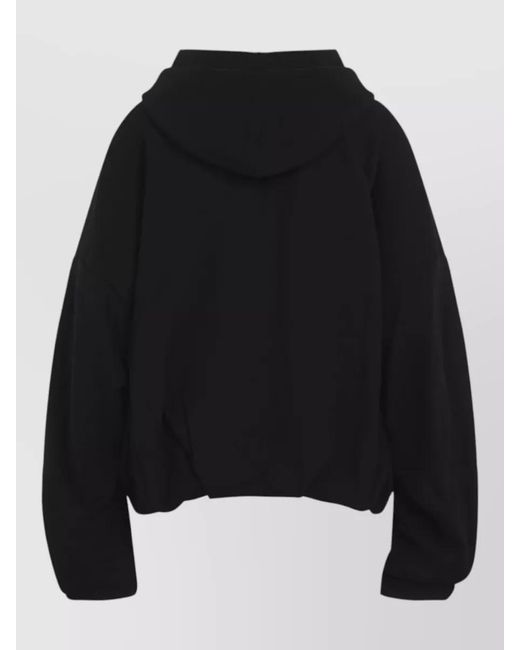 Dries Van Noten Black Hannett Tris Cropped Hoodie Cotton Jersey