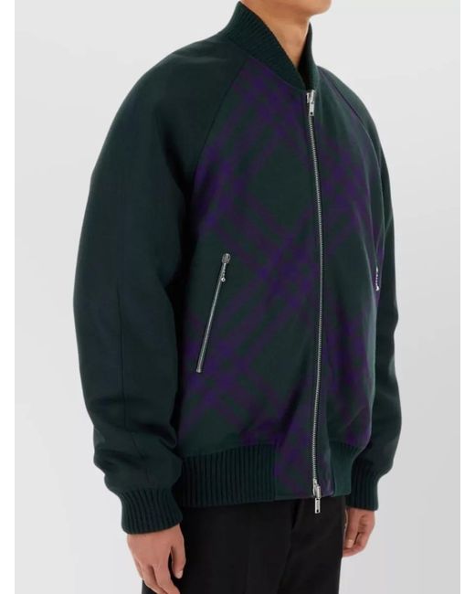 Burberry Blue Reversible Bomber Jacket for men