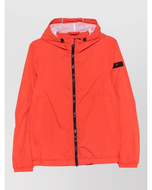 Peuterey Red Nigle Hooded Jacket Elastic Cuffs Pockets