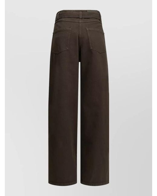 Brunello Cucinelli Black High Rise Wide Leg Belted Jeans