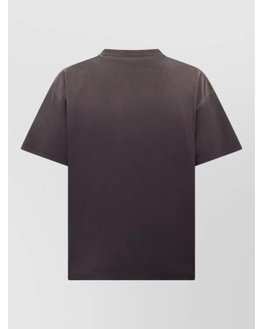 Represent Blue Cotton Logo Embroidery Crew Neck T Shirt for men