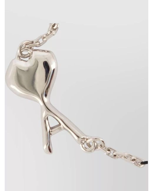 AMI White Hammered Ami De Coeur Thin Metal Bracelet