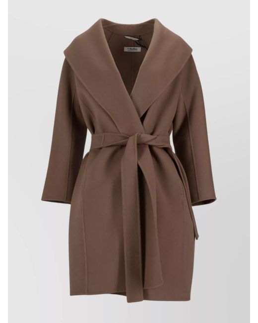 Max Mara Brown Virgin Wool Single-Breasted Coat