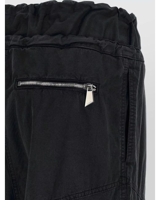 The Attico Black Cotton Wide-Leg Cargo Trousers