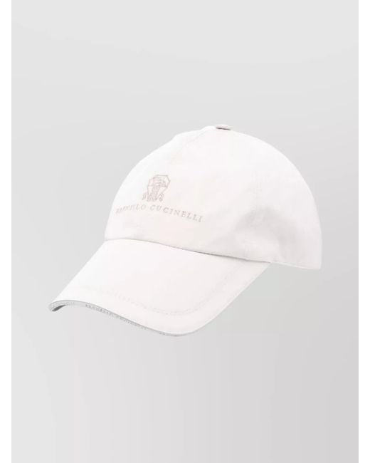 Brunello Cucinelli Natural Signature Baseball Cap Curved Brim for men