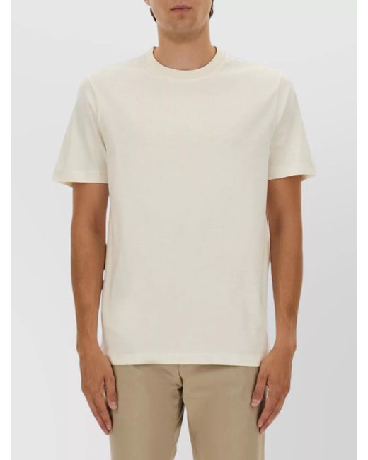 Boss White Cotton T-Shirt for men