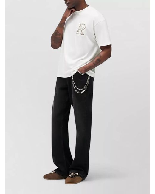 Represent White Relaxed Fit Crew Neck Short Sleeve T-Shirt for men