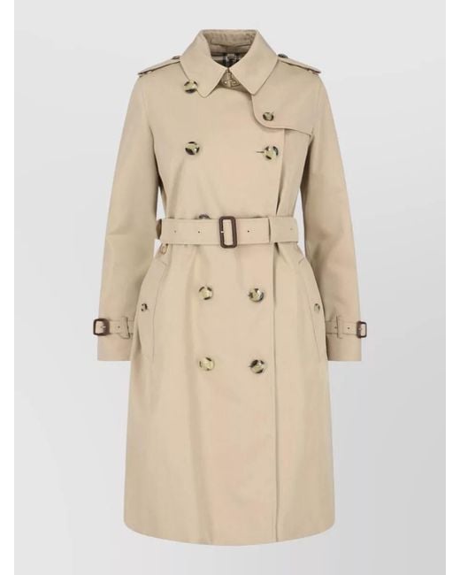 Burberry Natural Belted Waist Jacket Epaulettes Storm Flap