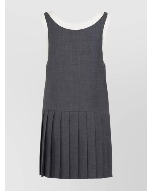 Miu Miu Gray Virgin Wool Mini Dress