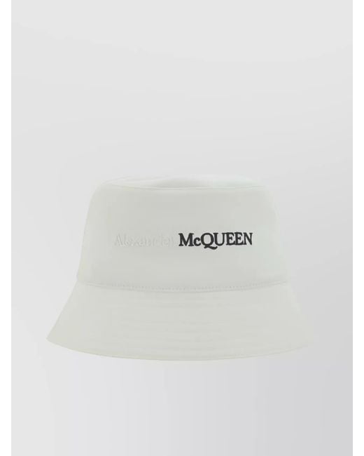 McQueen White Cotton Baseball Cap for men