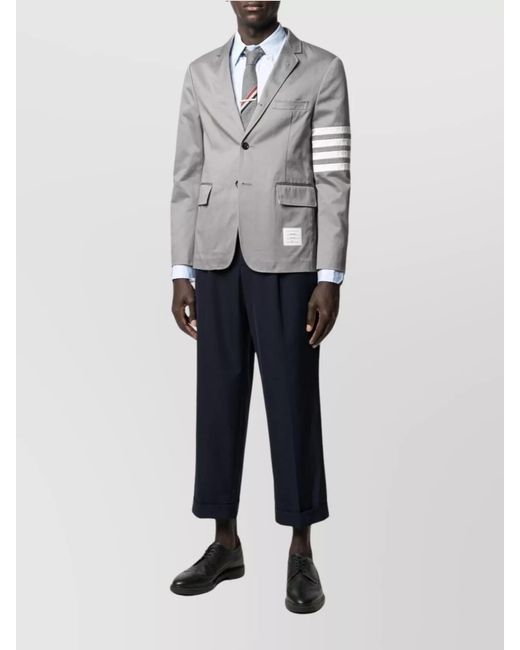 Thom Browne Blue Striped Long-Sleeve Shirt for men