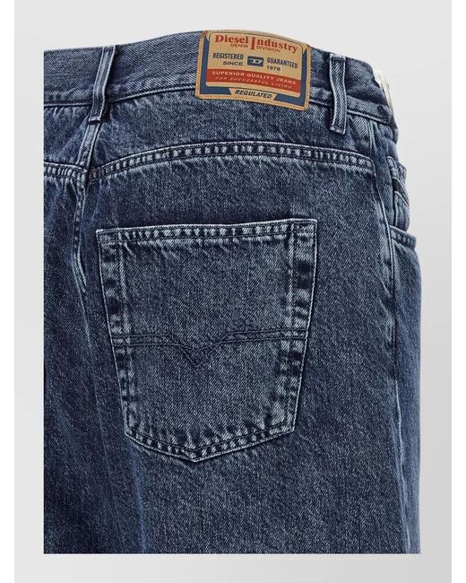 DIESEL Blue Denim Wide-Leg Jeans