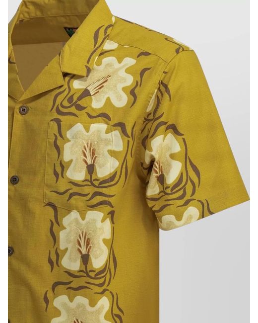 Patagonia Yellow Short Sleeve Shirt Chest Pocket Floral for men