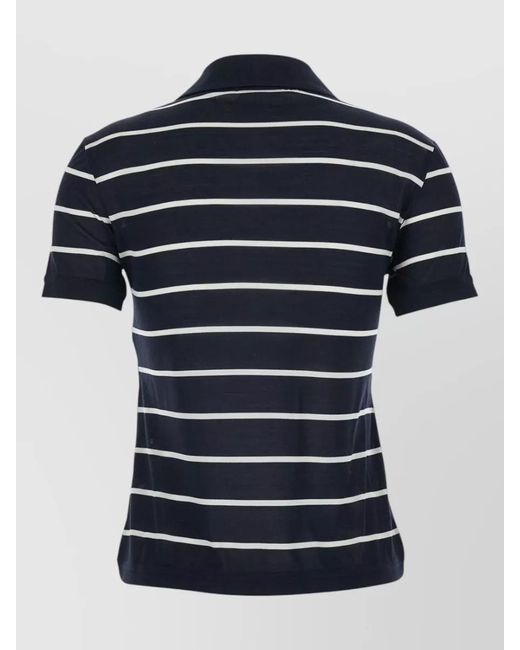 Max Mara Blue Polo Shirt Bellico Silk