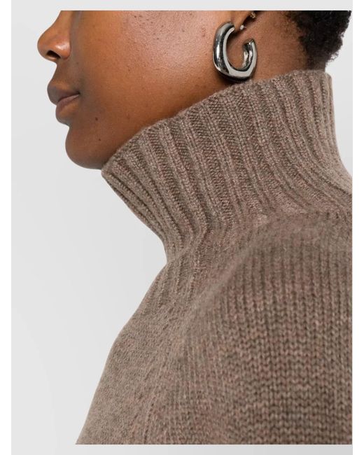 Max Mara Brown Cashmere Wool Turtleneck Sweater