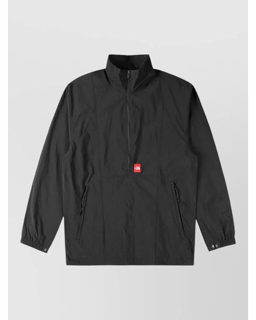 The North Face Black Nylon Jacket Logo Patch High Collar for men