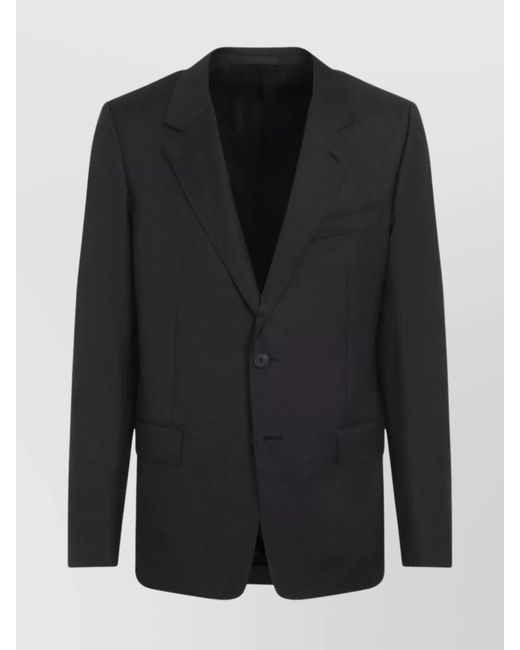 Lanvin Black Virgin Wool Single Breasted Tailored Jacket for men