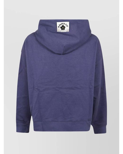 A PAPER KID Blue Hoodie for men