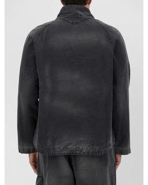 YMC Black Erkin Jacket Long Sleeves Front Pockets for men