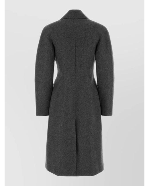 Jil Sander Black Virgin Wool Single Breasted Coat