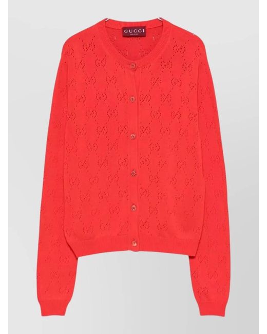 Gucci Crew Neck Textured Knitwear Long Sleeves