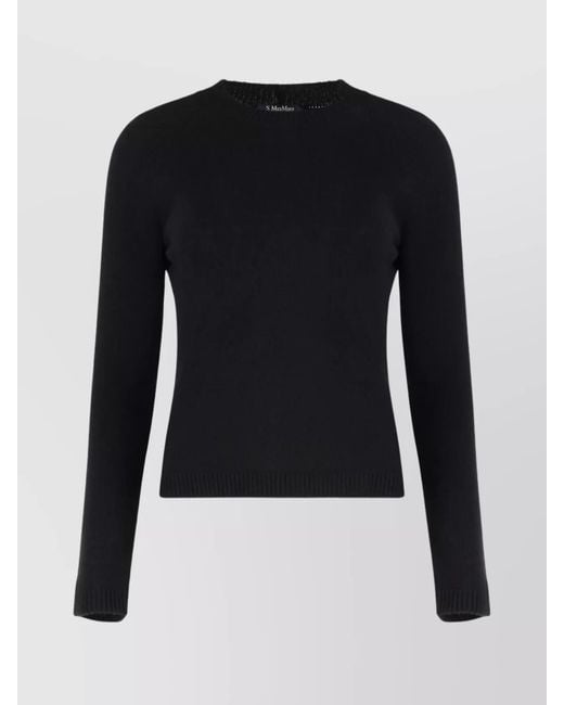 Max Mara Blue Cashmere Wool Crew Neck Long Sleeve Jumper
