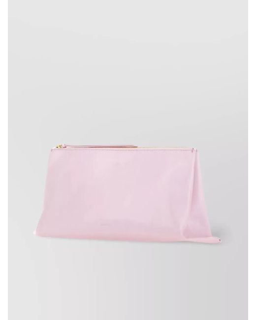 Jil Sander Pink Medium Leather Clutch Bag