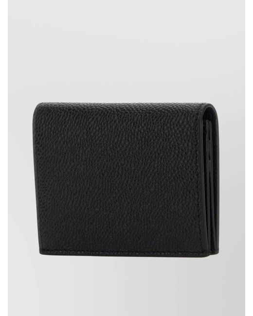 Thom Browne Black Leather Card Holder