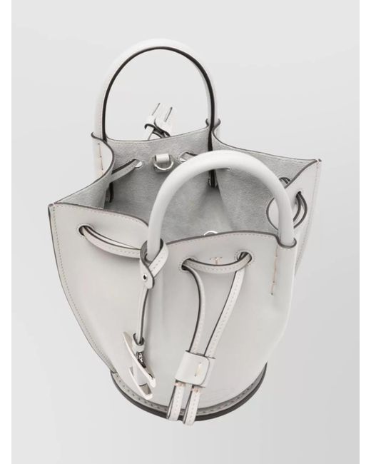 Tod's White Bucket Mini Leather Bucket Bag