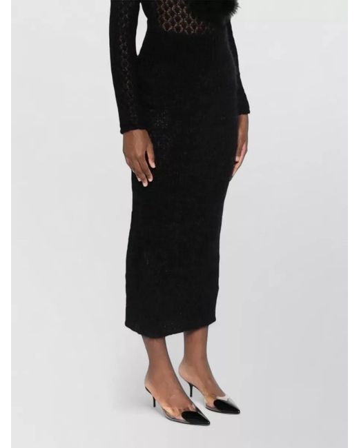 Blumarine Black Mohair Fitted Skirt