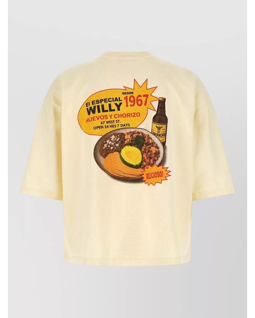 Willy Chavarria Natural Buffalo Taco Shop Crew Neck T Shirt for men
