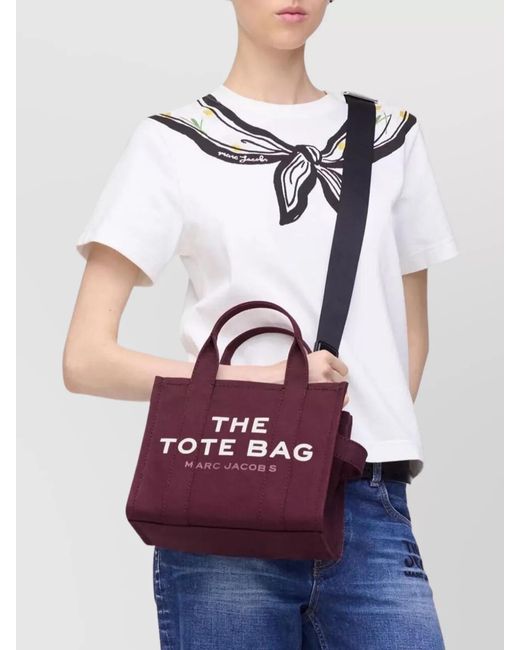 Marc Jacobs Purple Small Canvas Tote Bag With Adjustable Strap