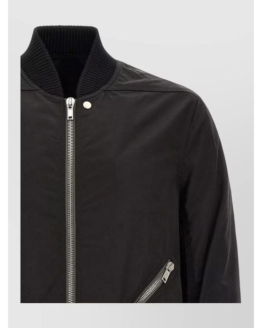 Rick Owens Black Heizer Flight Regular Fit Casual Bomber Jacket for men