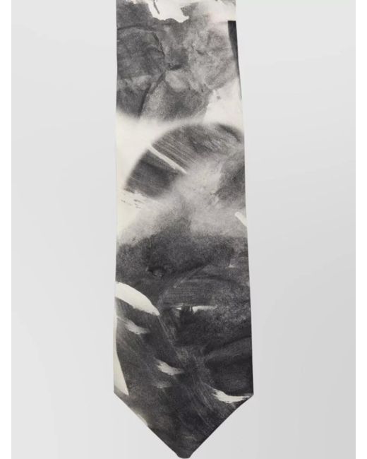 Alysi White Silk Printed Tie