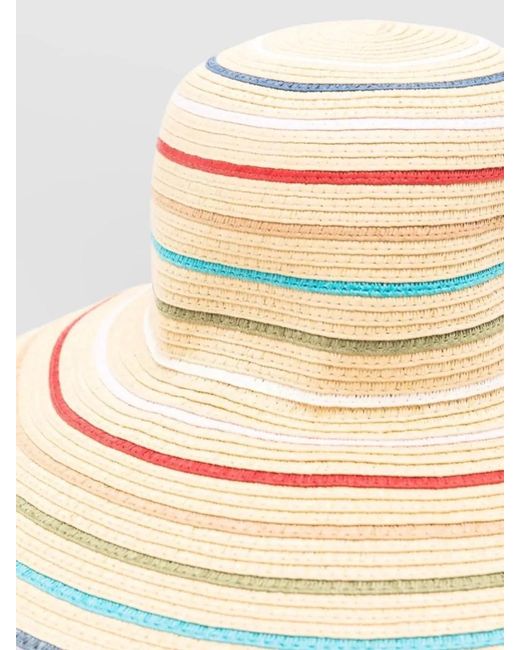 Paul Smith Natural Straw Sun Hat Wide Brim Foldable