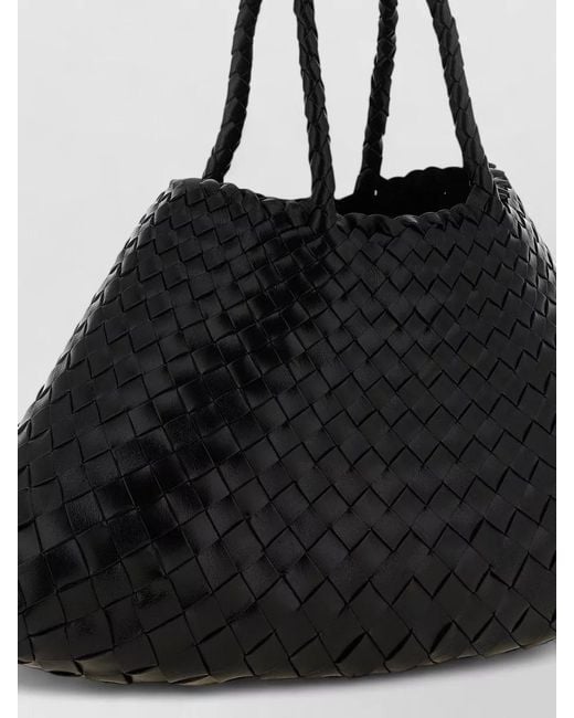Dragon Diffusion Black Santa Croce Small Leather Tote Bag