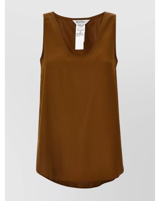 Max Mara Brown Silk Tank Top