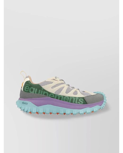 Moncler Blue Leather Low-Top Sneakers for men