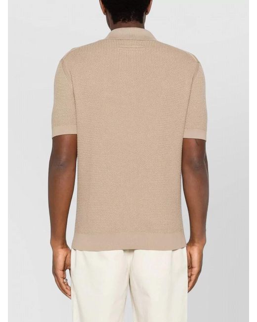Zegna Natural Cotton Polo Shirt Regular Fit Knit for men