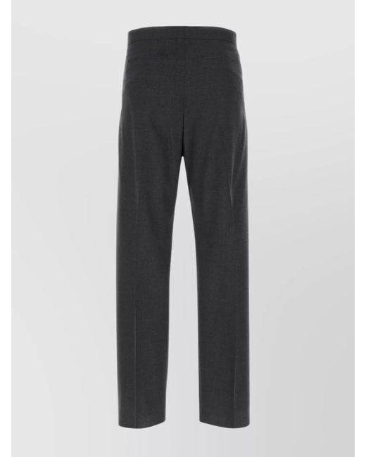 Givenchy Gray Virgin Wool Straight-Leg Trousers for men