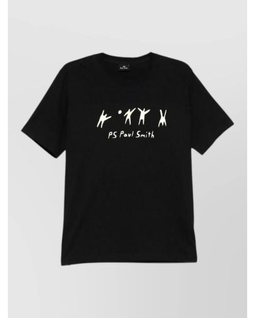 Paul Smith Black Regular Fit Volleyball Graphic T Shirt for men
