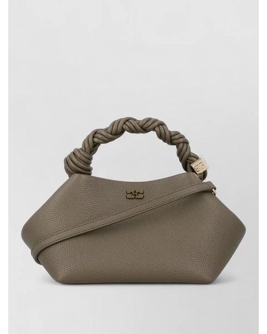 Ganni Metallic Bou Small Grain Textured Shoulder Bag